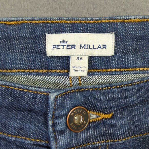 Peter Millar Jeans Men's 36x29 Blue Pilot Mill Denim 5 Pocket Straight - Picture 9 of 12